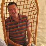 My husband wearing my favorite Trina Turk shirt of his. Sitting at The Parker Hotel in Palm Springs. I love the whimsy of the Jonathan Adler decor. 