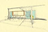 Concept sketch for a walk-up cafe