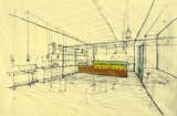 Concept sketch for Argentinean cafe interior 