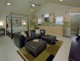 Interior of studio apartment above attached garage.