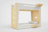 LoLo Bunk Bed with Detachable Hanging Trays in Natural and White.