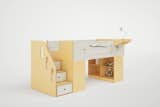 DUMBO Loft Bed Low in Natural and White.