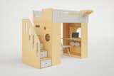 DUMBO Loft Bed with Stairs in Natural and White.