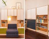 Our Modulor storage system in this seating area makes the perfect afternoon reading nook for kids.