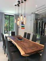 Custom made acacia wood 3 inch slab dining table 
