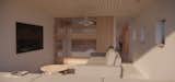 Lower living room with built-in bunk bed