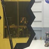 Mandatory selfie shot in the primary mirrors at the James Webb Space Telescope Art event. 