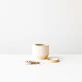 The style of these small pastel ceramic jars is minimalist and mineral, geological and geometric. With an eye for detail and color that add a perfect dose of poetry. Use them to store sugar, spices, herbs, tea, bulk food, etc. 