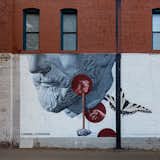 Denver Urban Arts Fund mural. "The Waiting Place" collaboration with Travis Helman. Park Ave./17th Street. Commissioned by Leon Gallery through a grant from Denver Urban Arts Fund.