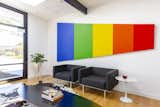 One of the homeowners created several art pieces, inspired by the Greats, including this Ellsworth Kelly-inspired piece, after a visit to SF MoMa.