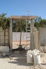 Entry gate under construction