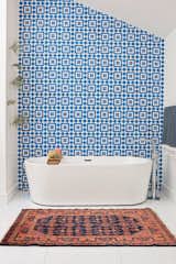 Bath Room, Ceiling Lighting, Freestanding Tub, and Ceramic Tile Wall     Photos from Casual Hip Marin County