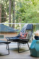 Outdoor, Small Patio, Porch, Deck, Wood Patio, Porch, Deck, Back Yard, Grass, Metal Fences, Wall, and Trees     Photo 16 of 20 in Casual Hip Marin County by Regan Baker Design