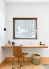 Office, Lamps, Light Hardwood Floor, Desk, and Chair  Photo 13 of 21 in Woodsy Tahoe Cabin by Regan Baker Design