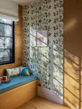 Kid's room; custom built-in closet.