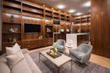 A refined sitting area in the 480-square foot ensuite master closet.