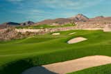 Lush, green fairways stand out amidst the desert landscape.