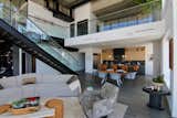 The open chef's kitchen and mezzanine. 