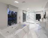 The marble master bath.