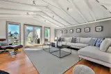 The third-floor living area, which can transform into a home theatre. 