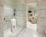 The opulent master bathroom elevates the offering.