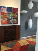 Chenille Charade tiles to match your art, by FLOR Houston. 