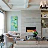 Silver Athens slab from Ann Saks Tile.  Photo 6 of 10 in Modern Fireplace Walls by Luanne  Sanders Bradley