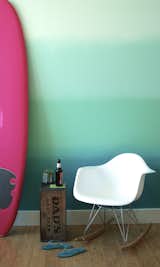 Hues: AIR .05, WATER .01, THRIVE .04, and DREAM .05. http://www.colorhousepaint.com/blog/how-to-paint-an-ombre-wall/