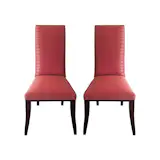 Available on viyet.com!

Now in its second century of operation, Hickory Chair is one of the oldest bespoke furniture companies in America. This traditional set of high back slipper chairs boasts a stunning red coloring and foam and fiber filling. Set against a like-minded style backdrop that will highlight and accent their stunning patterns beautifully.

https://viyet.com/red-high-backed-slipper-chairs.html