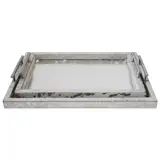 Available on viyet.com!

Vintage furniture brings a nostalgic grace that harkens back to the trends and influence of the previous generations. These ornate trays are lovely home accessories that radiate an upscale furniture charm to any living space. Sold as a set of two.

https://viyet.com/glen-cove-forest-collection-silver-leather-trays-acc-19823-3131.html
