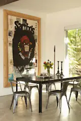 Gorgeous metallic chairs!  Inspiration from designer Tim Campbell.