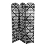 Available on viyet.com!

This black and white folding screen has a bold yet refined presence. Here, silk erskine fabric by Gaetano is accented with French navy grosgrain ribbon.

https://viyet.com/black-and-white-plaid-folding-screen.html
  Photo 18 of 34 in Black, White, and Clear by Viyet