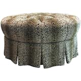 Available on viyet.com!

A sumptuous ottoman with ruffled skirt this piece is upholstered in plush poly blend fabric. A bold cheetah pattern makes it a perfect addition to any room looking to make a statement. The cushioned seat is tufted for extra detail.

https://viyet.com/interior-crafts-circle-tufted-ottoman-with-skirt-sea-18786-10763.html
