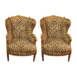 Available on viyet.com!

Curated by antique expert Gary Raff, these Louis XVI-style bergere chairs are unarguably classic. The wood trim is painted in gold, and the seats are upholstered in plush Zebra-printed chenille. Sold in a set of two.

https://viyet.com/antique-louis-xvi-style-bergeres-sea-18717-10776.html
