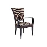 Available on viyet.com!

Jan Showers brings an understated glamour to her designs, which have been featured in virtually every décor glossy. Her design firm and antiques collection have received a host of accolades, including being named to the AD100. This standout armchair has a classic form brought to life by its striking zebra hide and ink leather upholstery. Polished ebony wood adds a dose of sleek sophistication. Place this piece next to an elegant leather sofa for an exotic take on tradition.

https://viyet.com/jan-showers-collection-clark-arm-chair-sea-9233-4113.html
