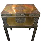 Available on Viyet.com!

Moroccan Brass Box On Stand

This Moroccan patinated metal and brass box on stand, mid-20th century, has two handles and can be removed from its base. It was consigned by Antonio's Bella Casa and is decorated with striking floral ornament. It would be an attention-getting piece in a modern, traditional, or eclectically furnished interior.

https://viyet.com/vintage-brass-box-on-stand-tab-18320-9876.html



