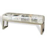 ALDO METALLIC HIDE BENCH

The Aldo Metallic Hide Bench pairs stainless steel in a polished nickel finish with a grey metallic hide seat to deliver contemporary glamour at its best.