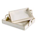 GREER LEATHER TRAYS - CREAM

Twine stitching turns a duo of cream leather trays into totally chic, classic accents that look fabulous with any existing decor style.
