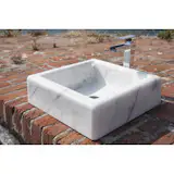 QUADRA Wash Basin Italian stone sink for bathroom by The Vero Stone