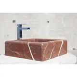 QUADRA Wash Basin Italian stone sink for bathroom by The Vero Stone