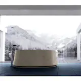 Italian stone CRATERE Bathtub Crema Luna for bathroom by The Vero Stone