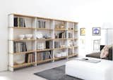 Composition of the Nikka Woody bookcase measures cm.360 x 176 /30   142" x 69" x 12"  Shelves in solid beech, sidespanel in White pvc  Height between every shelf cm.38   - 15"