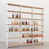 Composition of the Nikka Woody bookcase measures cm.270 x 258 /30   106" x 101 x 12"  Shelves in solid beech, sidespanel in White pvc  Height between every shelf cm.38   - 15"