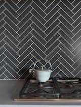 Modern black tile with white grout