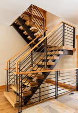 Modern wood and metal staircase