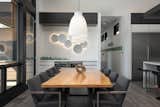 Dining Area with art installation and live edge table