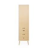 Nandos

Nandos is a wardrobe that recovers the tradicional piece of furniture used to hold clothes. The slender form interprets the human relationship with the objects and the handles accentuate the humorist intention of the piece. The drawers and the background cabinet have illustrations of the belongings of the character. Nandos is destined for indoors, can be in different colors and can adapt itself to children, youngsters and adults. 

Size 
W50 x D50 x H186 cm / W19,7’’ x D19,7’’ x H72,2’’.

Weight 
71 kg / 156,5 lbs.