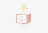 Maria

Maria exploits the genre issue and has a human and humoristic character. The lampshade represents women straw hat, typical of the portuguese region of Baixo Minho. The handles accentuate the humorist intention, because Maria speaks too much. The drawers have illustrations of the belongings of the character. Maria is destined for indoors and can adapt itself to children, youngsters and adults. 

Size 
W50 x D50 x H95 cm / W19,7’’ x D19,7’’ x H37,4’’.

Weight 
24 kg / 53 lbs.