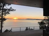 outdoor living room at sunset