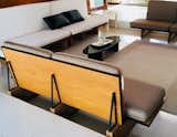 Chair detail: the furniture was originally positioned along the top edge of the conversation pit.
